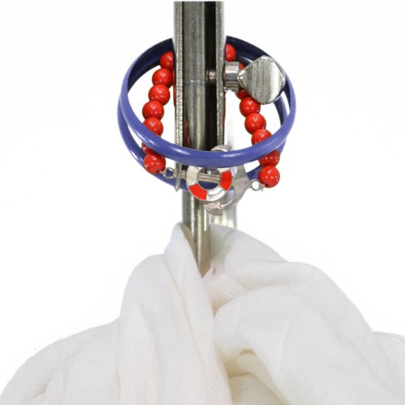 White Shimmer Blanket Scarf & Bangle Bracelets - Picture 2 of 2